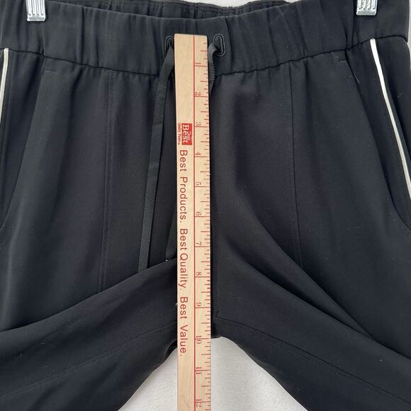 Lululemon On The Right Track Pants 4 Black Split Hem Mid Rise Relaxed Drapey - Picture 8 of 12